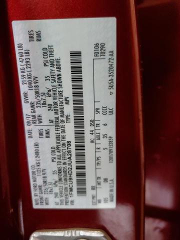 1FMCU9HD2JUA28708 - 2018 FORD ESCAPE SEL Бордовый фото 13