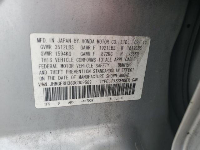 JHMGE8H36DC009589 - 2013 HONDA FIT Silber Foto 12