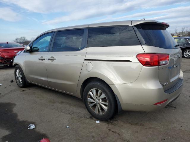 KNDMB5C13H6307488 - 2017 KIA SEDONA LX BEIGE photo 2