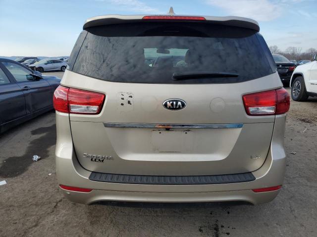 KNDMB5C13H6307488 - 2017 KIA SEDONA LX BEIGE photo 6