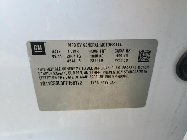 1G11C5SL3FF166172 - 2015 CHEVROLET MALIBU 1LT Blanc photo 12