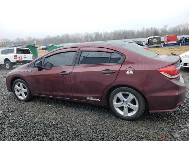 19XFB2F57DE204603 - 2013 HONDA CIVIC LX BURGUNDY photo 2