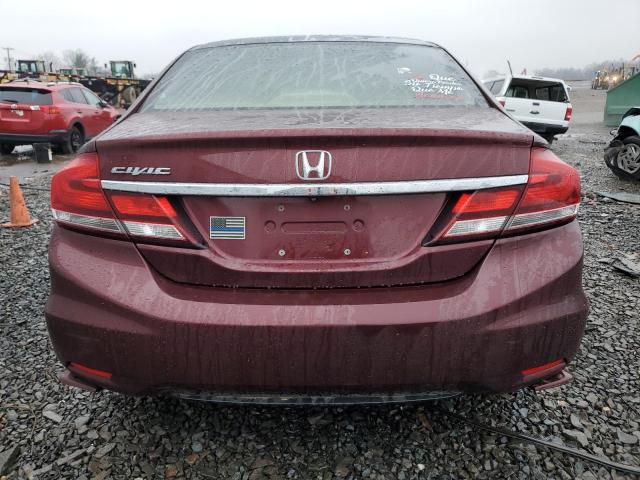 19XFB2F57DE204603 - 2013 HONDA CIVIC LX BURGUNDY photo 6