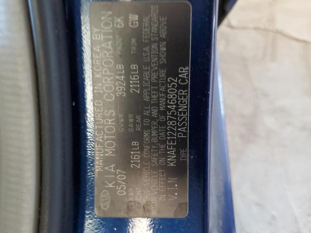 KNAFE122875468052 - 2007 KIA SPECTRA EX BLUE photo 13