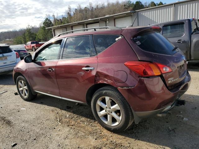 JN8AZ18U89W007896 - 2009 NISSAN MURANO S BURGUNDY photo 2