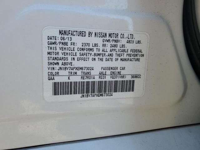 JN1BV7APXEM673024 - 2014 INFINITI Q50 BASE WHITE photo 13