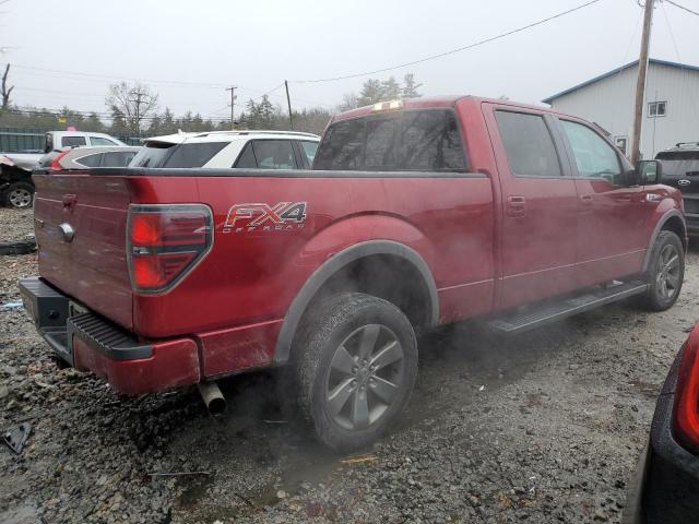 1FTFW1E64EFA65739 - 2014 FORD F150 SUPERCREW RED photo 3