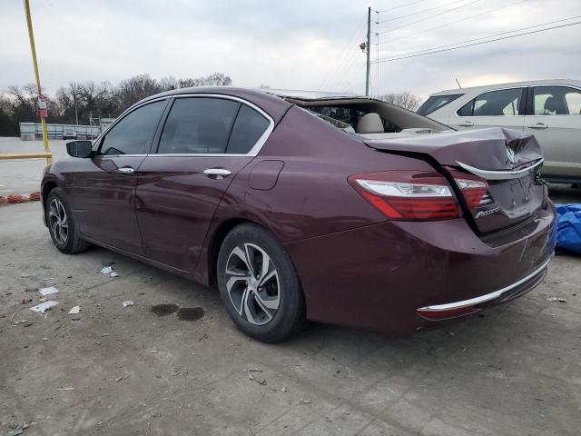 1HGCR2F34HA241034 - 2017 HONDA ACCORD LX BURGUNDY photo 2