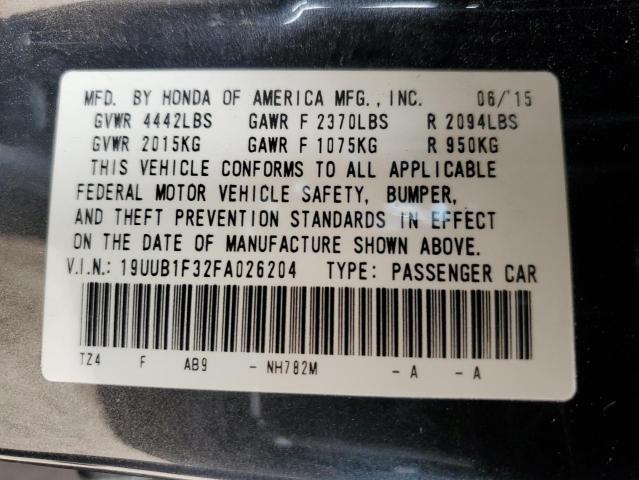 19UUB1F32FA026204 - 2015 ACURA TLX GRAY photo 12