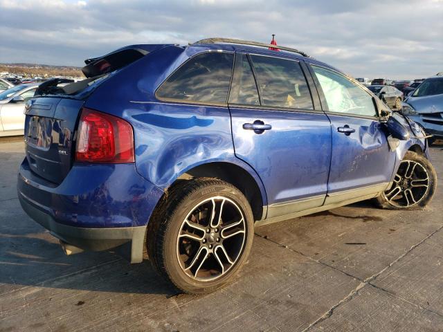 2FMDK3JC7DBA37780 - 2013 FORD EDGE SEL BLUE photo 3