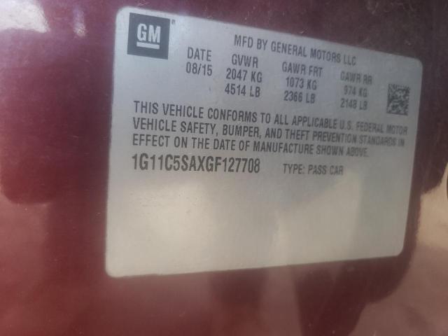 1G11C5SAXGF127708 - 2016 CHEVROLET MALIBU LIM LT Kastanienbraun Foto 13