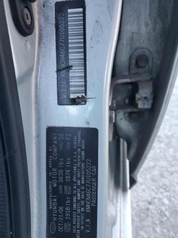 KMHCN46C77U105222 - 2007 HYUNDAI ACCENT GLS SILVER photo 12