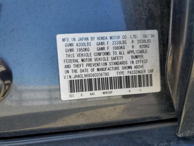 JH4CL96856C036780 - 2006 ACURA TSX رمادي صورة 12