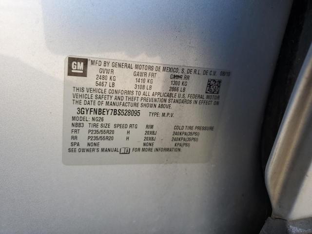 3GYFNBEY7BS528095 - 2011 CADILLAC SRX PERFORMANCE COLLECTION SILVER photo 13