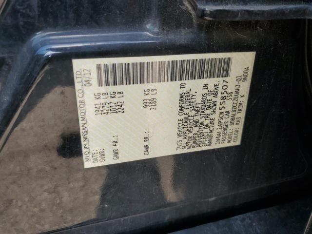 1N4AL2AP5CN558507 - 2012 NISSAN ALTIMA BASE Чорний фото 12