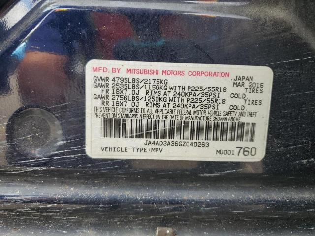 JA4AD3A36GZ040263 - 2016 MITSUBISHI OUTLANDER SE BLUE photo 13