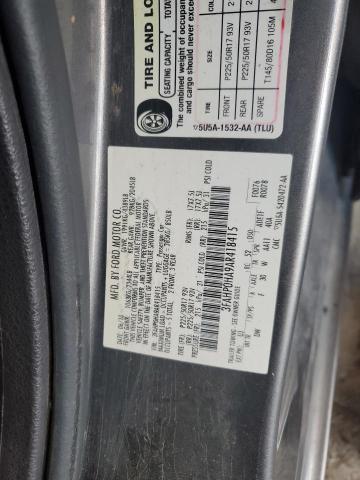 3FAHP0HA9AR418415 - 2010 FORD FUSION SE GRAY photo 12