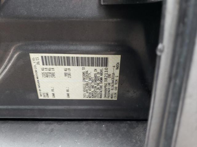 1N4AA6AP9GC382110 - 2016 NISSAN MAXIMA 3.5S GRAY photo 12