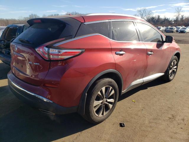 5N1AZ2MH6FN254745 - 2015 NISSAN MURANO S RED photo 3