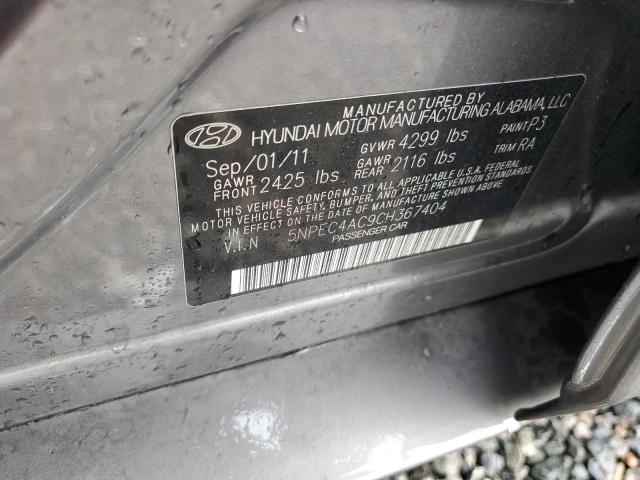 5NPEC4AC9CH367404 - 2012 HYUNDAI SONATA SE ნაცრისფერი ფოტო 12