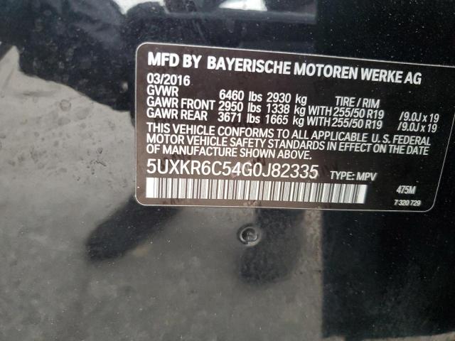 5UXKR6C54G0J82335 - 2016 BMW X5 XDRIVE50I BLACK photo 13