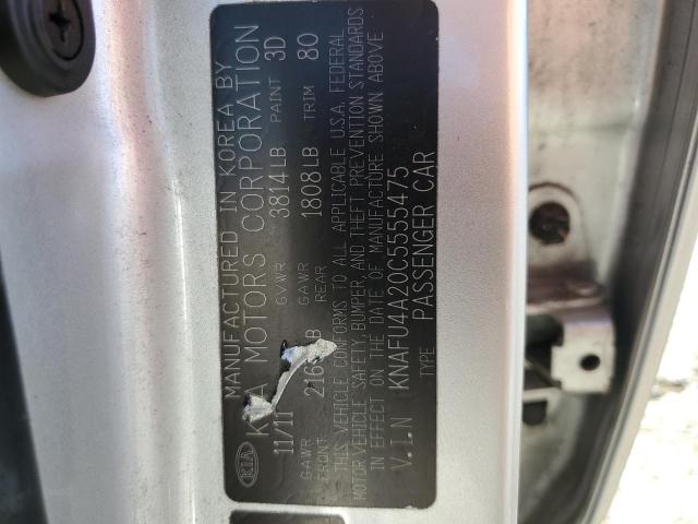 KNAFU4A20C5555475 - 2012 KIA FORTE EX ვერცხლისფერი ფოტო 13