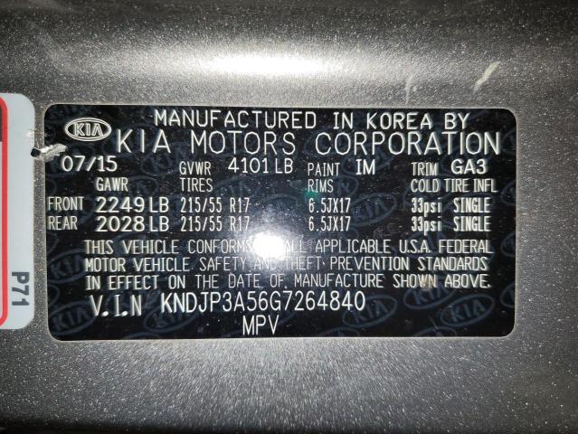 KNDJP3A56G7264840 - 2016 KIA SOUL + GRAY photo 13