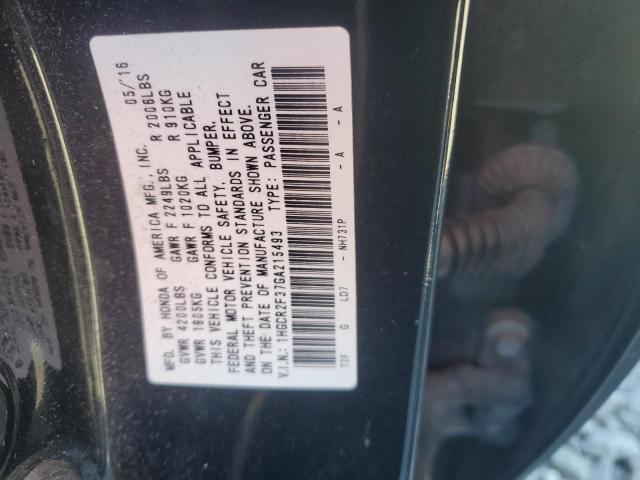 1HGCR2F37GA215493 - 2016 HONDA ACCORD LX BLACK photo 12