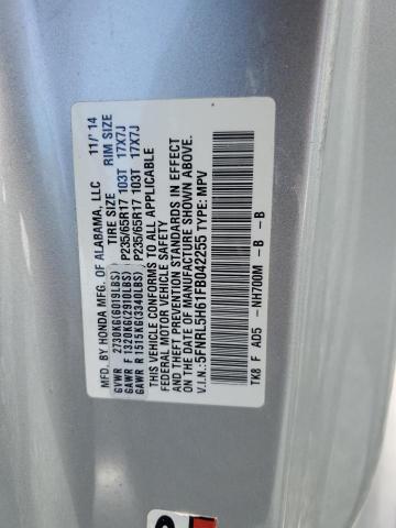 5FNRL5H61FB042255 - 2015 HONDA ODYSSEY EXL 银色 照片 13