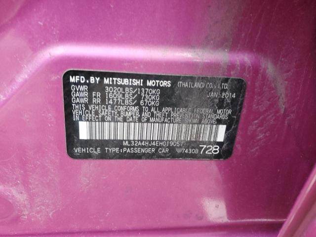 ML32A4HJ4EH019057 - 2014 MITSUBISHI MIRAGE ES PINK photo 13