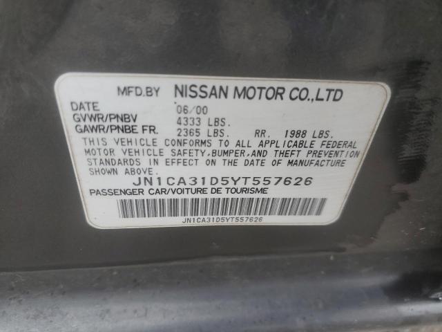 JN1CA31D5YT557626 - 2000 NISSAN MAXIMA GLE GRAY photo 12