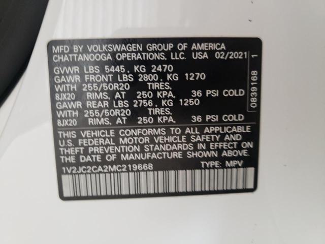 1V2JC2CA2MC219668 - 2021 VOLKSWAGEN ATLAS CROS SE Ağ foto 12