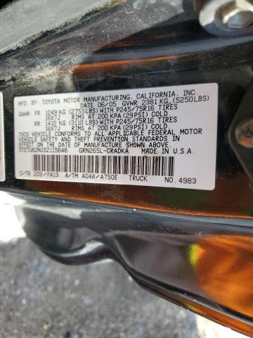 5TETU62N15Z115646 - 2005 TOYOTA TACOMA PRERUNNER ACCESS CAB BLACK photo 13