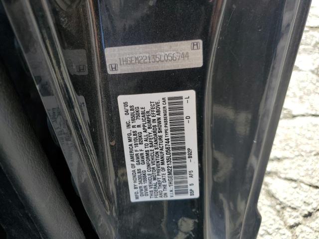 1HGEM22135L056744 - 2005 HONDA CIVIC DX VP Черный фото 12