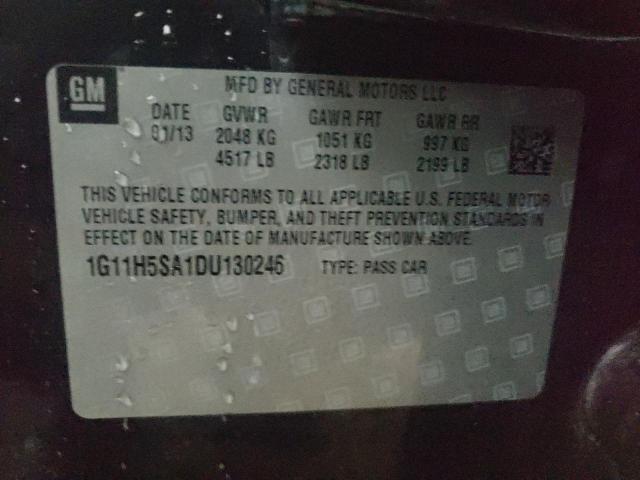 1G11H5SA1DU130246 - 2013 CHEVROLET MALIBU LTZ შავი ფოტო 13