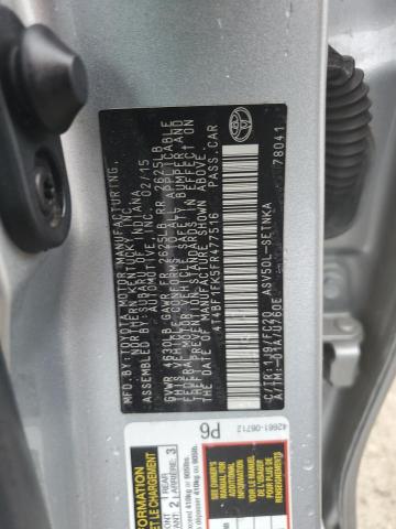 4T4BF1FK5FR477516 - 2015 TOYOTA CAMRY LE SILVER photo 12