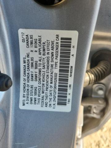 2HGFC2F5XHH526502 - 2017 HONDA CIVIC LX SILVER photo 12