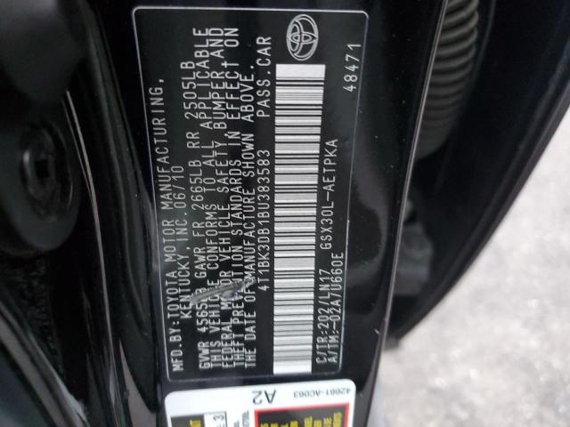 4T1BK3DB1BU383583 - 2011 TOYOTA AVALON BASE 黑色 照片 12