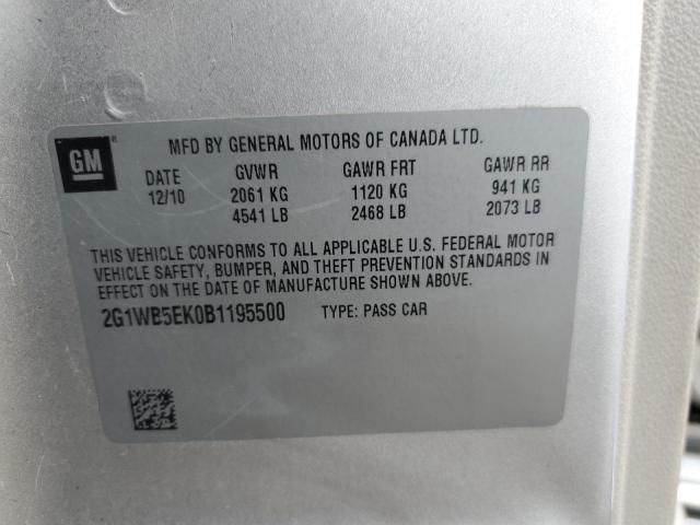 2G1WB5EK0B1195500 - 2011 CHEVROLET IMPALA LT SILVER photo 12