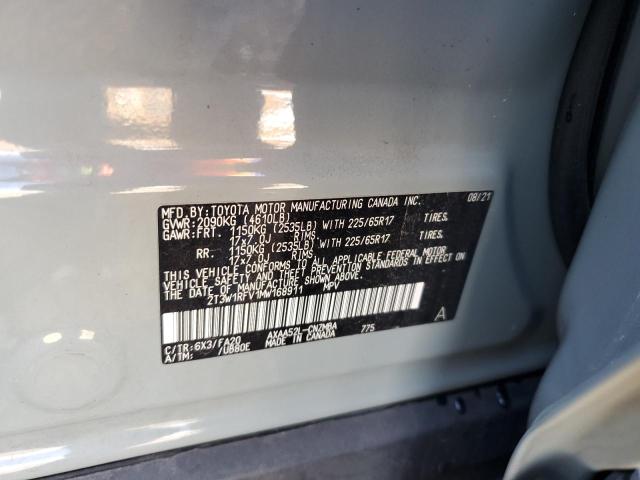 2T3W1RFV1MW168911 - 2021 TOYOTA RAV4 XLE GRAY photo 12