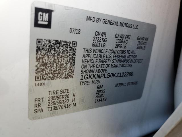 1GKKNPLS0KZ122280 - 2019 GMC ACADIA DENALI WHITE photo 13