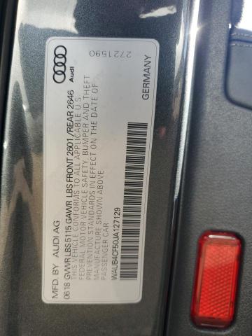 WAUB4CF50JA127129 - 2018 AUDI S5 PREMIUM PLUS Gris foto 12