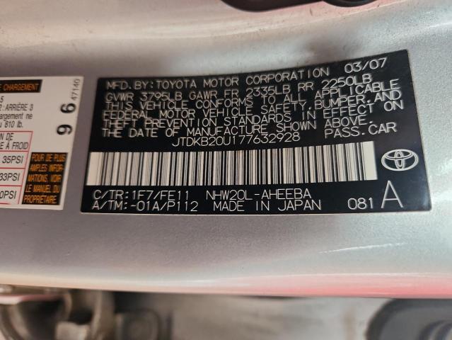 JTDKB20U177632928 - 2007 TOYOTA PRIUS ნაცრისფერი ფოტო 13