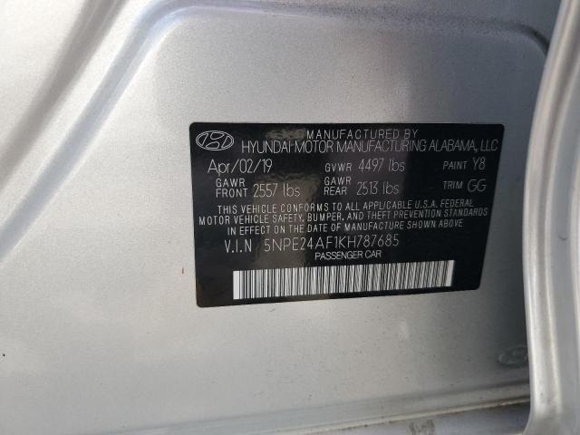 5NPE24AF1KH787685 - 2019 HYUNDAI SONATA SE Серебристый фото 13
