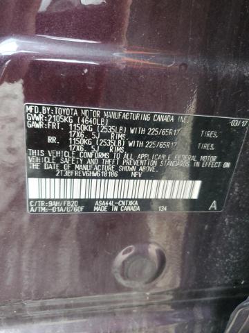 2T3BFREV6HW618186 - 2017 TOYOTA RAV4 LE 紫色 照片 12