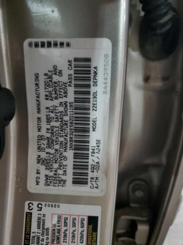 1NXBR32E58Z011195 - 2008 TOYOTA COROLLA CE Ոսկեգույն լուսանկար 12