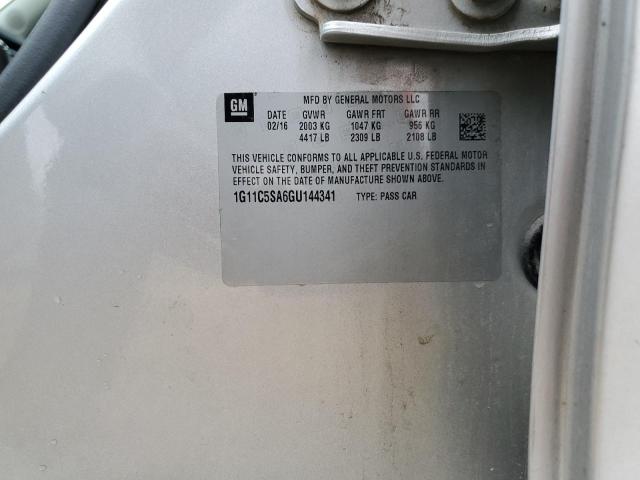 1G11C5SA6GU144341 - 2016 CHEVROLET MALIBU LIM LT Күміс фото 12