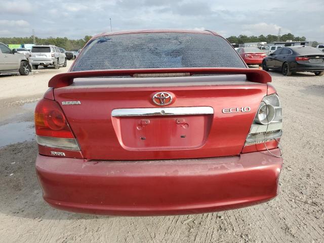 JTDAT123150345229 - 2005 TOYOTA ECHO RED photo 6