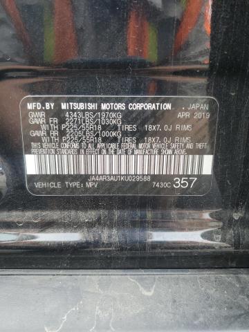 JA4AR3AU1KU029588 - 2019 MITSUBISHI OUTLANDER ES Noir photo 13