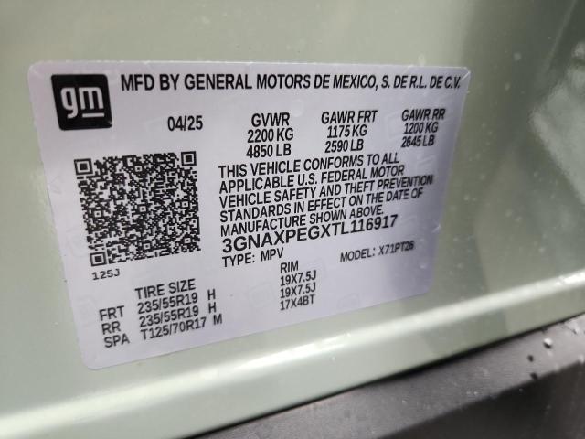 3GNAXPEGXTL116917 - 2026 CHEVROLET EQUINOX LT GREEN photo 12